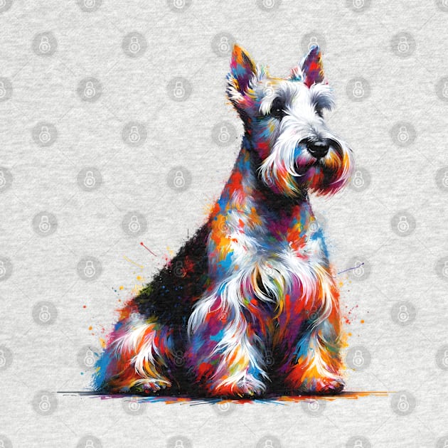 Colorful Scottish Terrier in Abstract Splash Art Style by ArtRUs